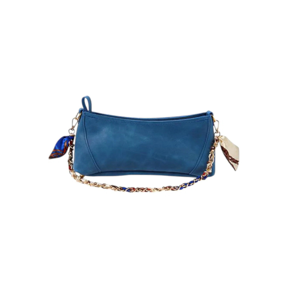 Designed for Joy Birdie Scarf Laced Handle Bag Medium Blue